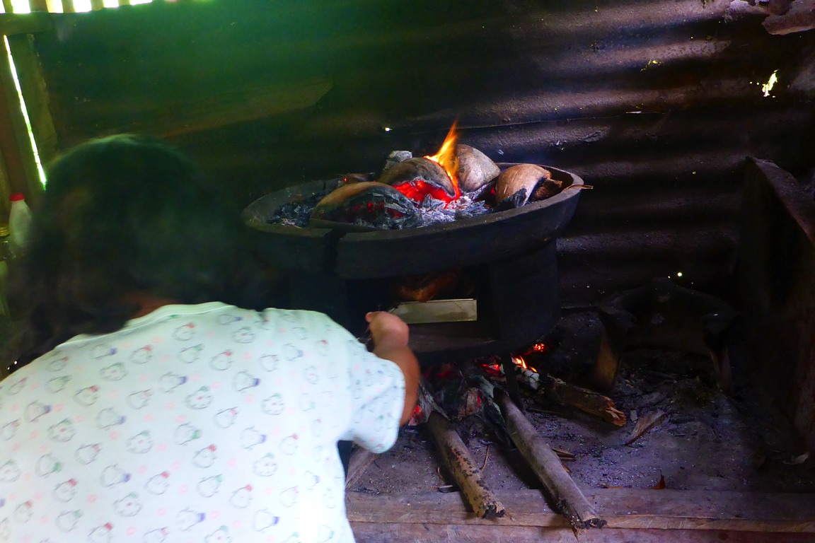 Baking duck in an old clay oven.