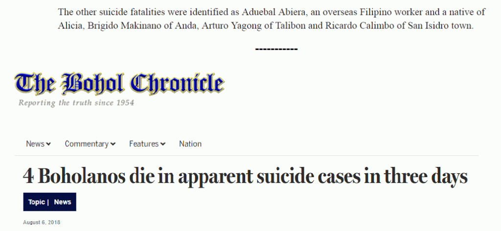 News reporting that fails to follow good suicide reporting guidelines.